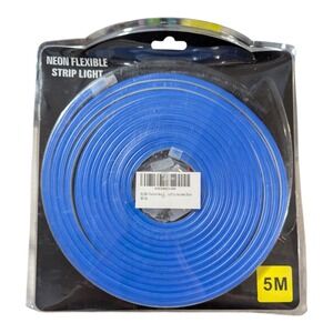 Blue Flexible‎ Neon 16.4ft Rope Strip LED Night Light w Clips - Outdoor Friendly